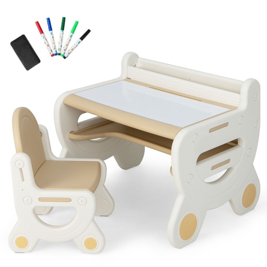 Toddler Furniture & Accessories littlehelper | Kids 2-In-1 Table & Chair Set With Whiteboard Top & Storage | Toddler Activity Table | Eraser | Dry-Wipe Pens